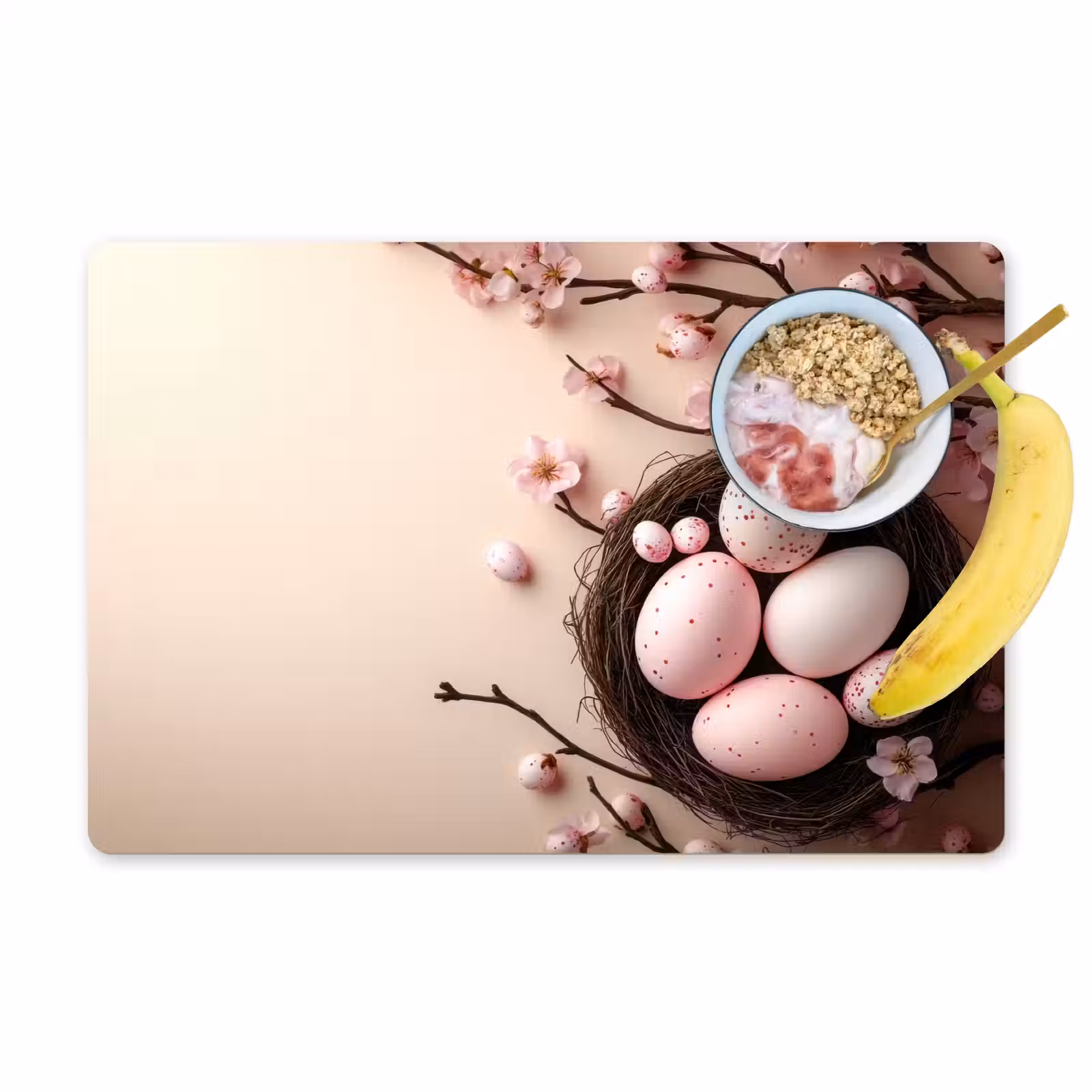 Set de table – 6 pièces - Rose - Fleurs - Œufs — 1
