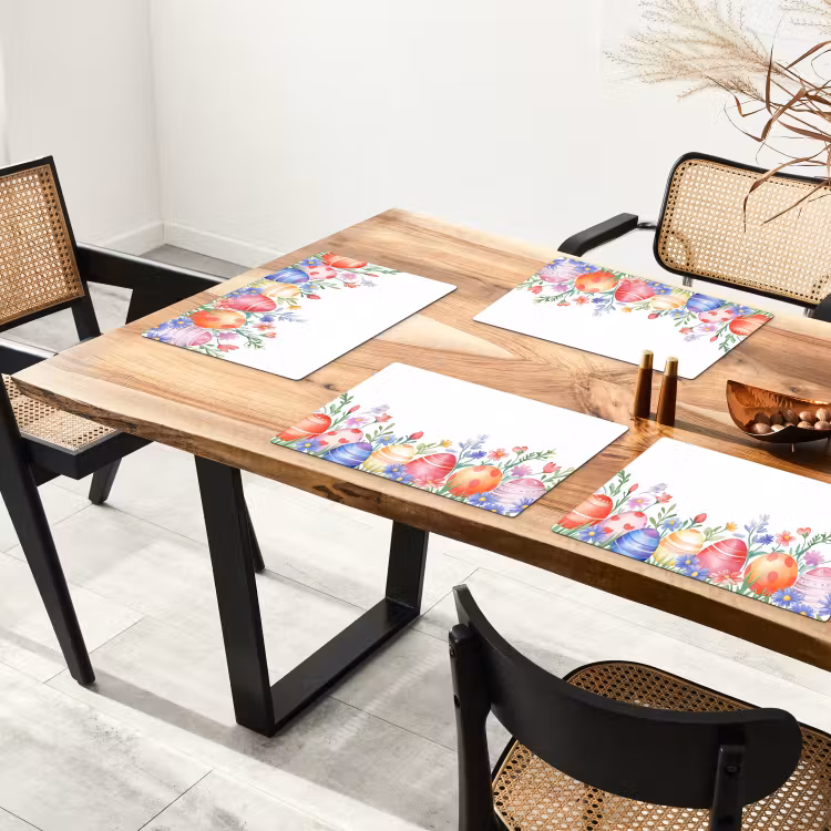 Set de table – 6 pièces - Jardin de fleurs - Coloré - Œufs — 4