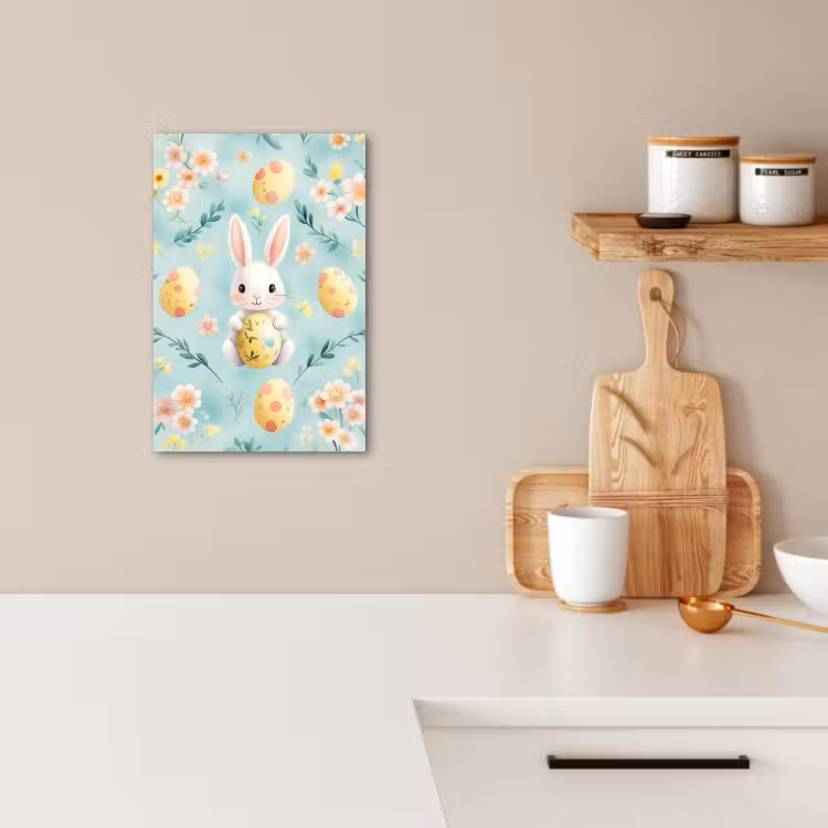 Tableau sur toile - Lapin - Œufs - Branches — 2