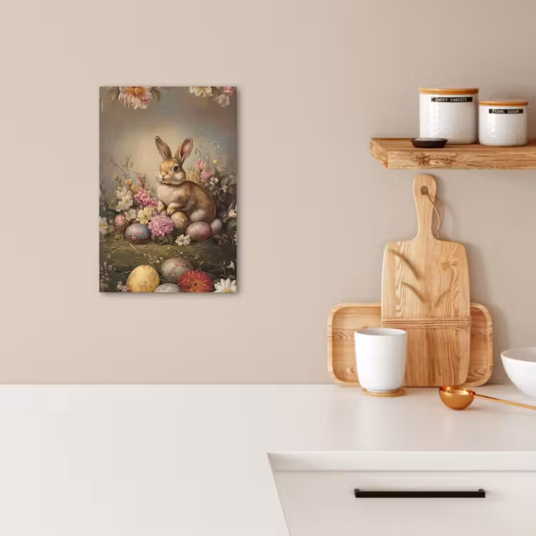 Tableau sur toile - Lièvre - Nature morte - Fleurs — 2