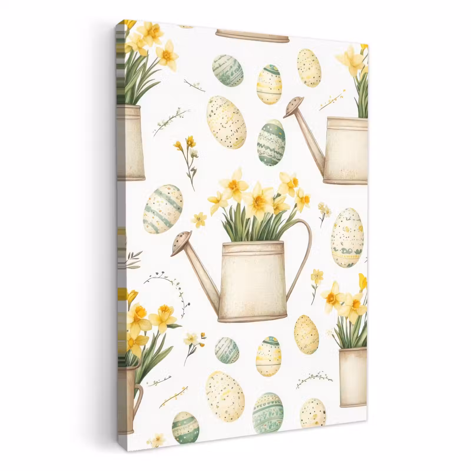 Tableau sur toile - Arrosoir - Fleurs - Oeufs — 1