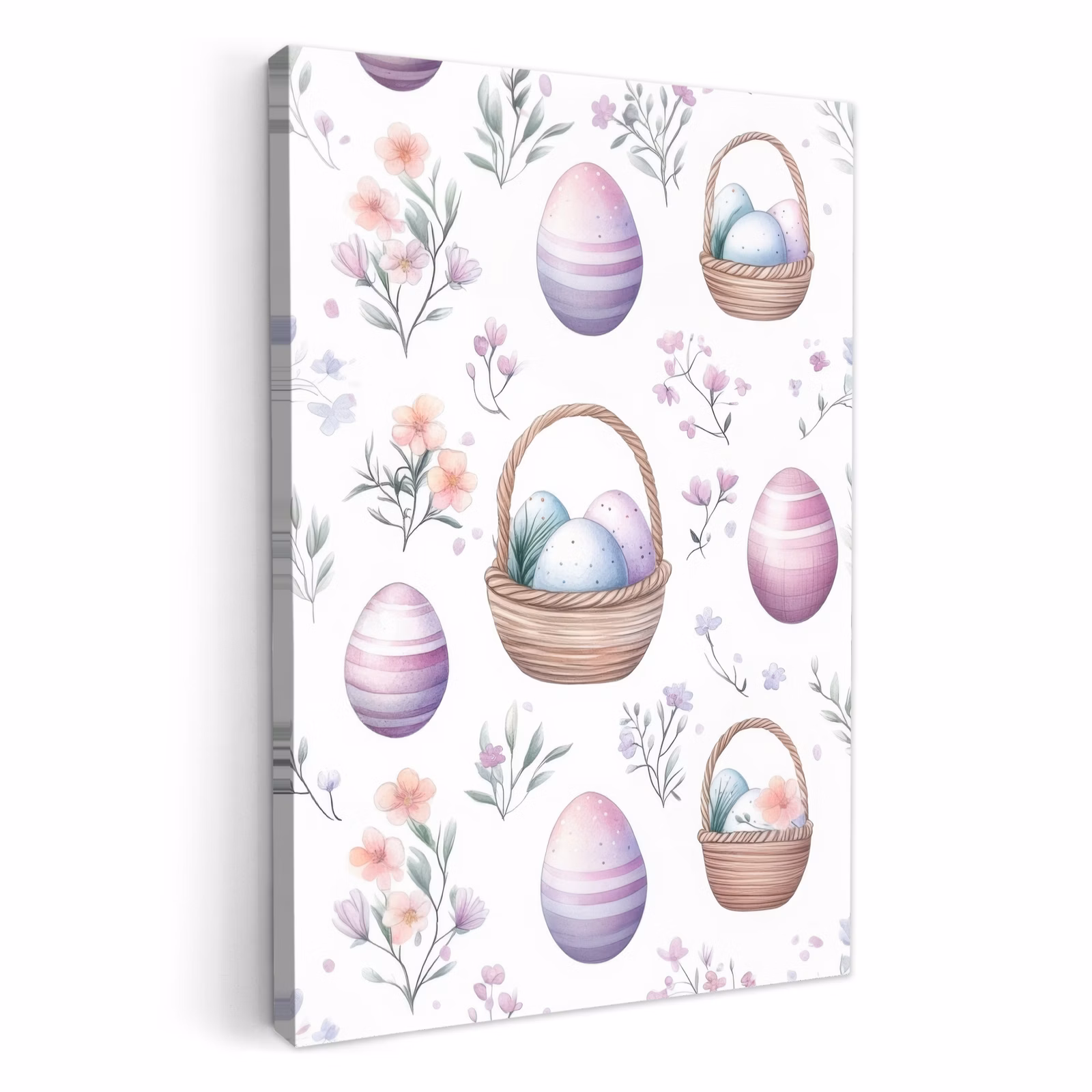 Tableau sur toile - Fleurs - Oeufs de Pâques - Patron — 1