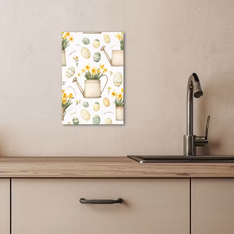 Tableau sur toile - Arrosoir - Fleurs - Oeufs — 2