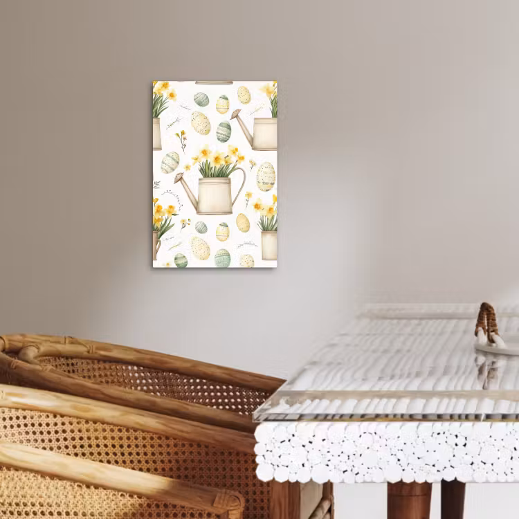 Tableau sur toile - Arrosoir - Fleurs - Oeufs — 3