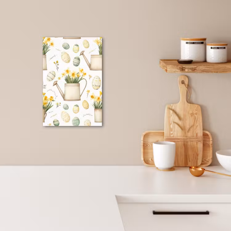 Tableau sur toile - Arrosoir - Fleurs - Oeufs — 4
