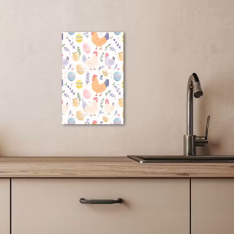 Tableau sur toile - Motif - Poulet - Œufs de Pâques — 3