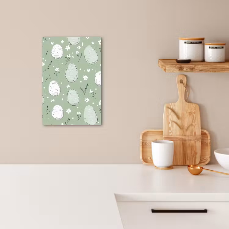 Tableau sur toile - Vert - Œufs - Motif — 2