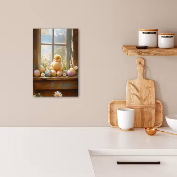 Tableau sur toile - Poussin - Fenêtre - Oeufs de Pâques — 3