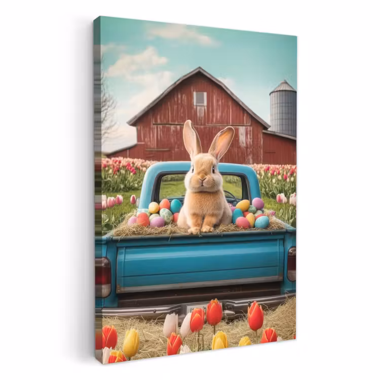Tableau sur toile - Lapin - Ferme - Oeufs — 1