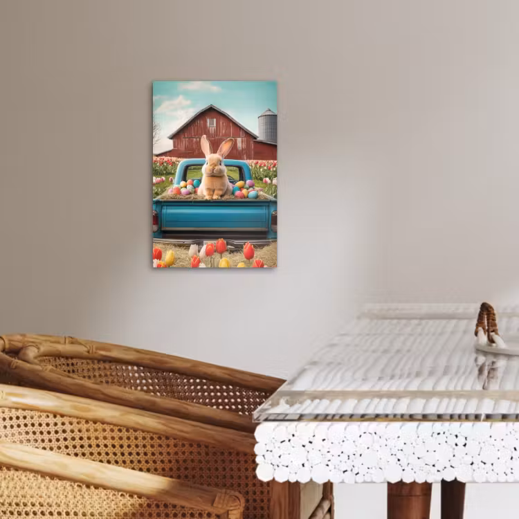 Tableau sur toile - Lapin - Ferme - Oeufs — 4