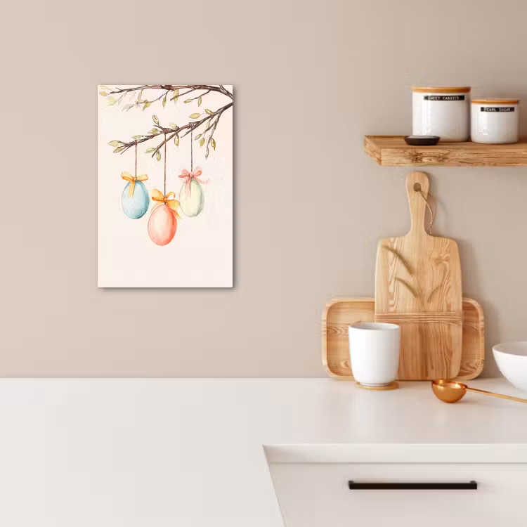 Tableau sur toile - Gâteau de Pâques - Noeud - Œufs — 2