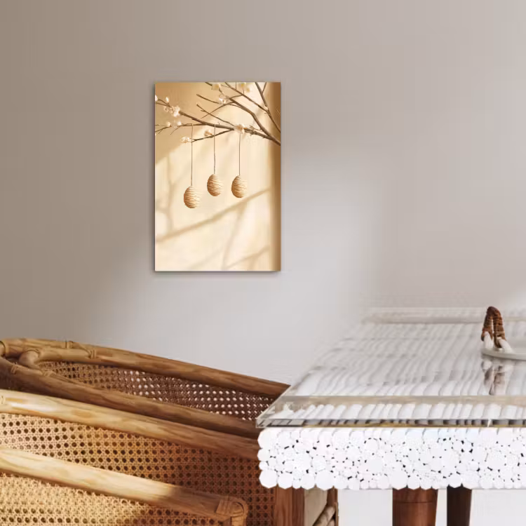 Tableau sur toile - Beige - Gâteau de Pâques - Œufs — 4