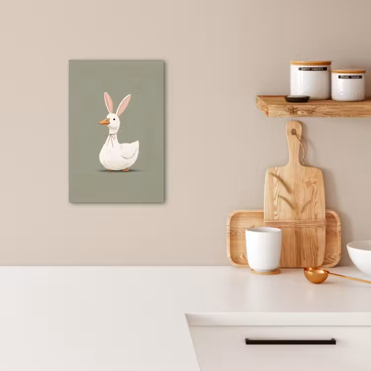 Tableau sur toile - Canard - Oreilles de lapin - Gris — 2