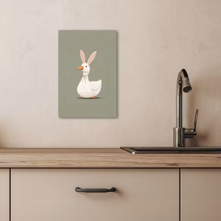 Tableau sur toile - Canard - Oreilles de lapin - Gris — 3