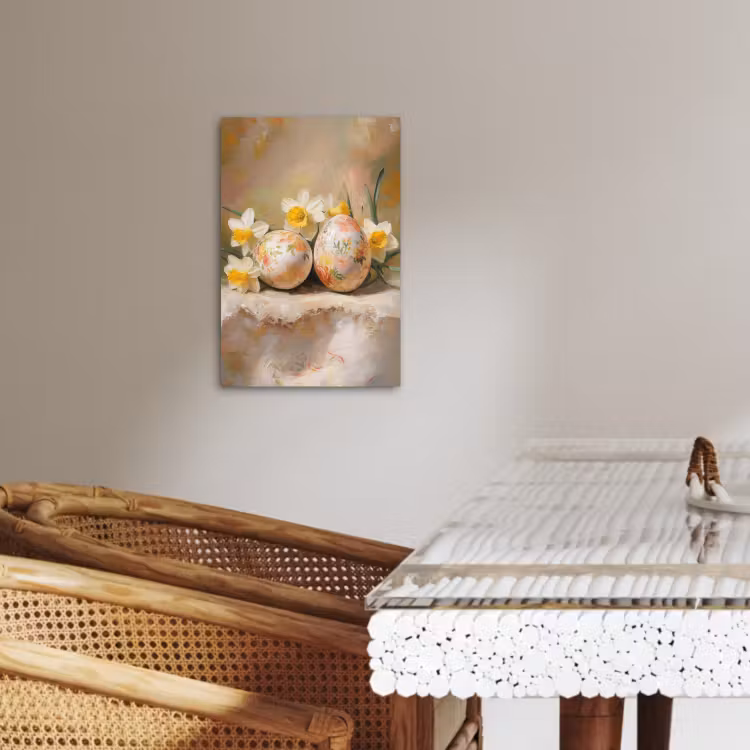 Tableau sur toile - Fleurs - Oeufs - Peints — 1