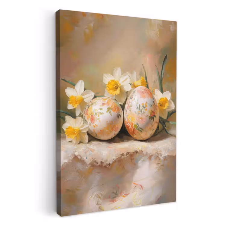 Tableau sur toile - Fleurs - Oeufs - Peints — 2