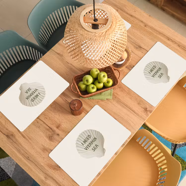 Sets de table en vinyle - Coquille - Citation - Vert — 3