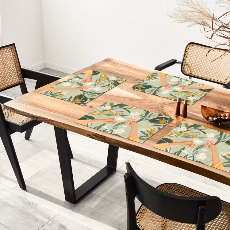 Sets de table en vinyle - Verres - Cheers - Vert — 4