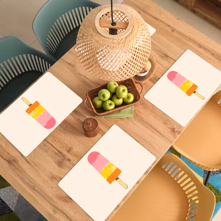 Sets de table - Glace à l'eau - Rétro - Bâton - Rose — 3