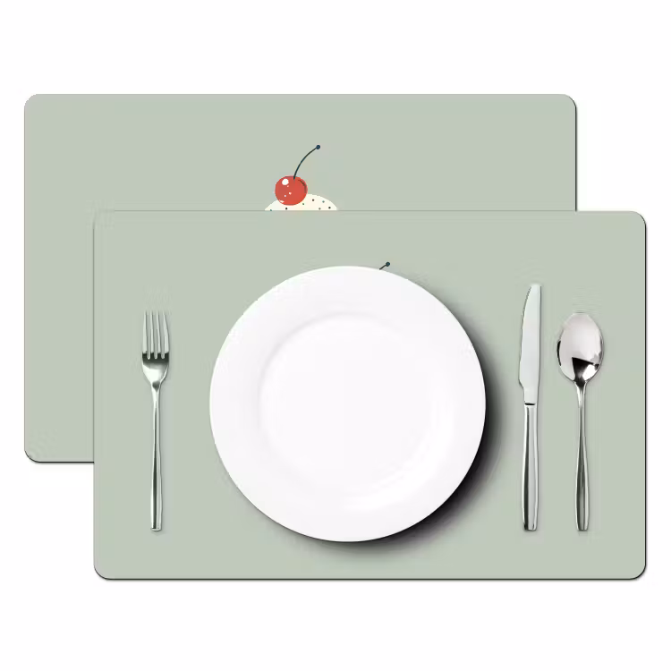 Sets de table - Illustration - Glace - Mouchetures - Cerise — 2