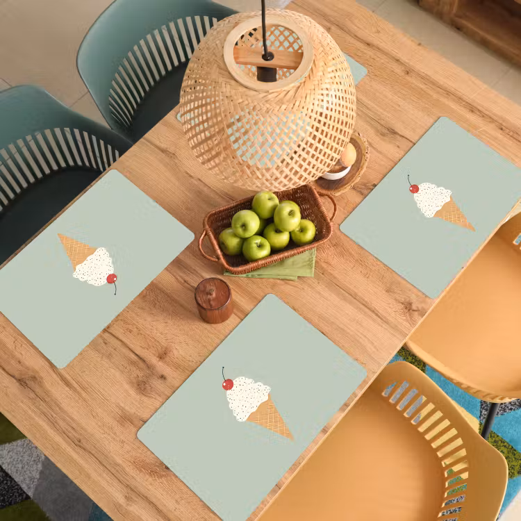 Sets de table - Illustration - Glace - Mouchetures - Cerise — 3