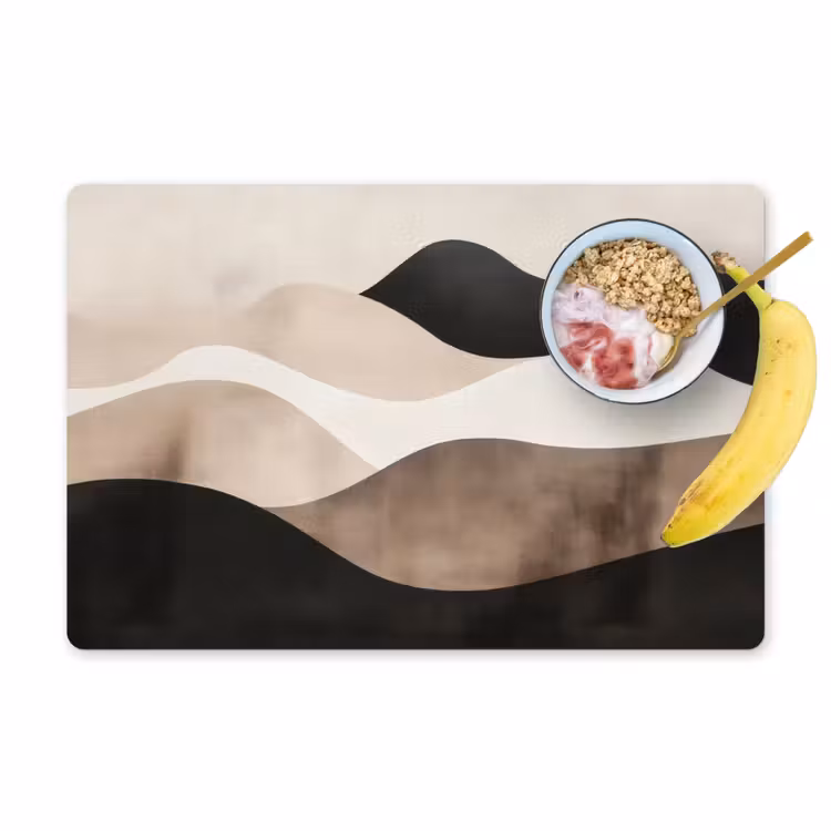 Sets de table en vinyle - Abstrait - Paysage - Vagues - Couleur crème — 1