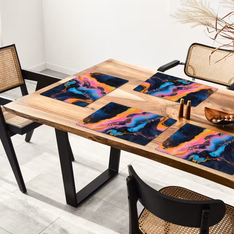 Sets de table - Moderne - Marbre - Orange — 4