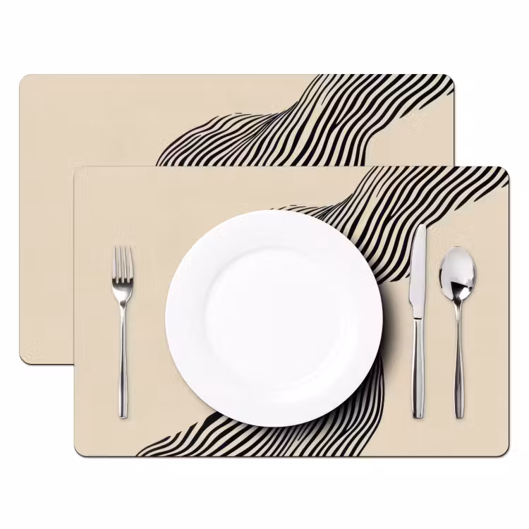 Sets de table en vinyle - Ondes - Lignes - Abstrait - Silhouette — 2