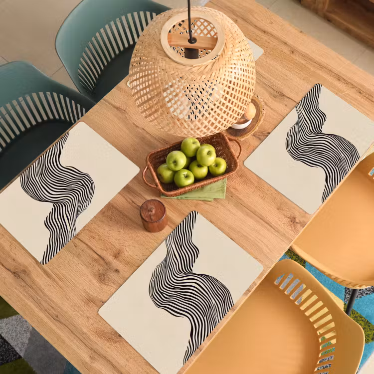 Sets de table en vinyle - Ondes - Lignes - Abstrait - Silhouette — 3