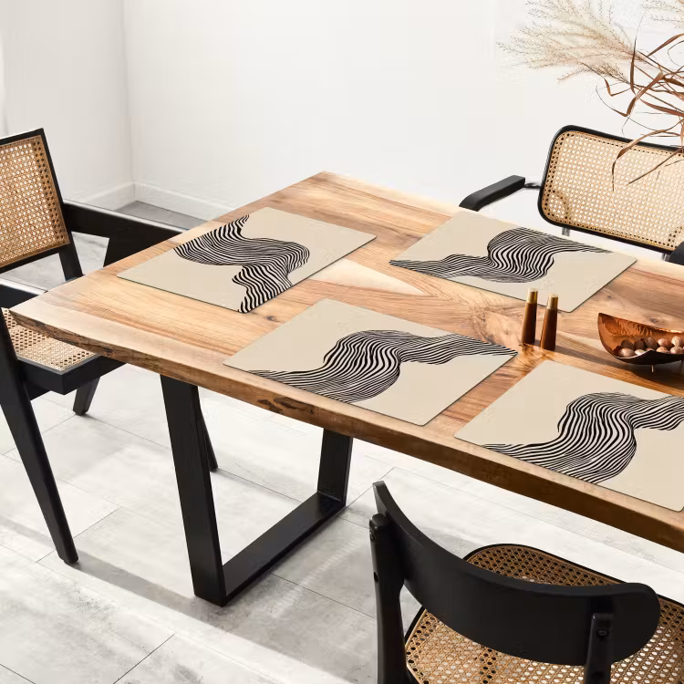 Sets de table en vinyle - Ondes - Lignes - Abstrait - Silhouette — 4