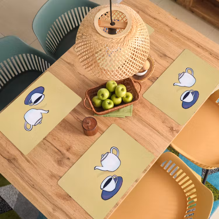 Sets de table - Théière - Tasse - Beige - Illustration — 3