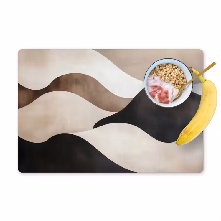 Sets de table en vinyle - Vagues - Abstrait - Beige — 1