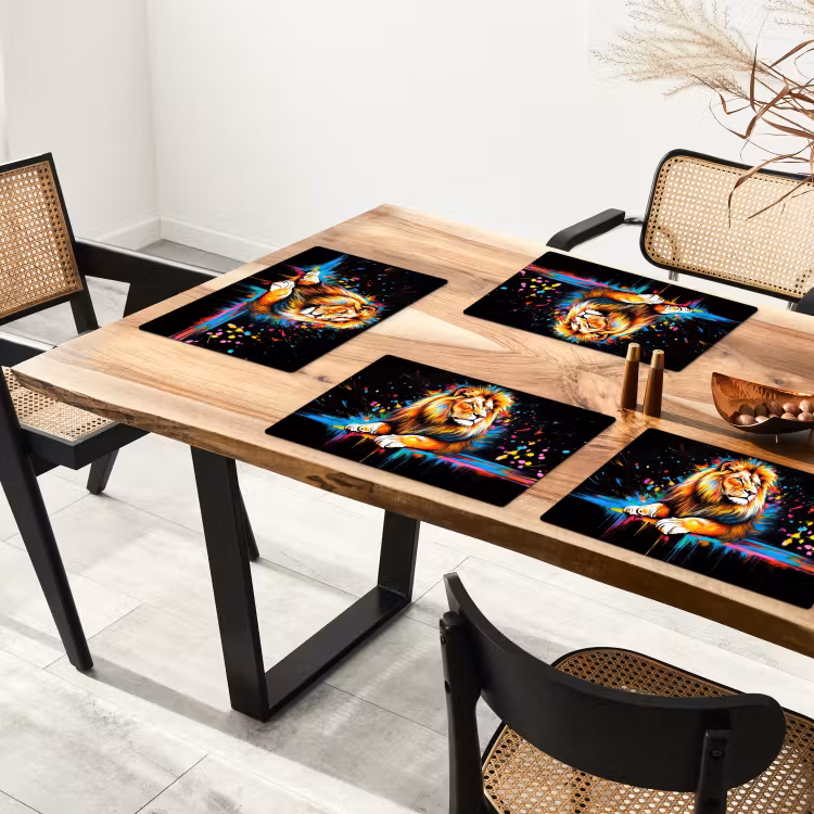 Sets de table - Lion - Coloré - Éclaboussures — 4