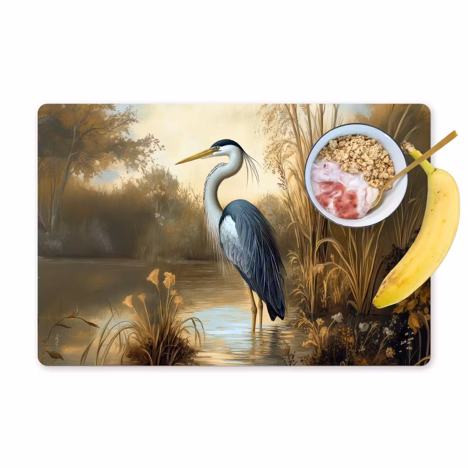 Sets de table en vinyle - Héron - Eau - Plantes — 1