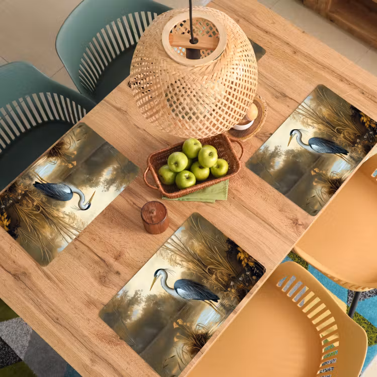 Sets de table en vinyle - Héron - Eau - Plantes — 3