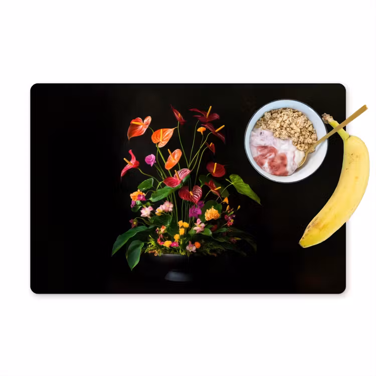 Sets de table en vinyle - Fleurs - vase - coloré — 1