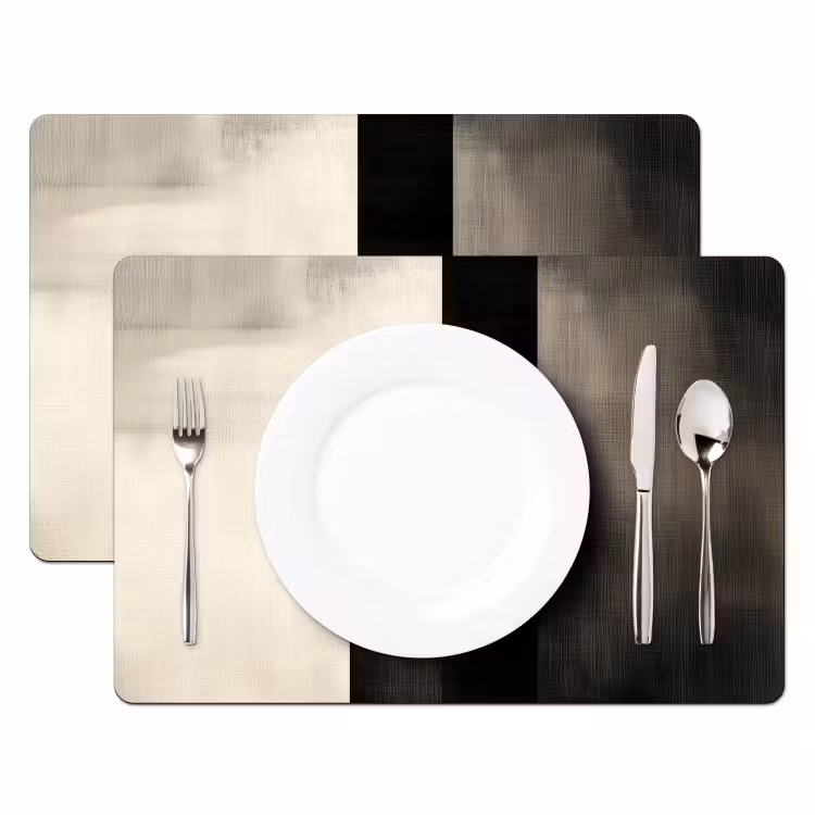 Sets de table en vinyle - Formes - Moderne - Noir — 2