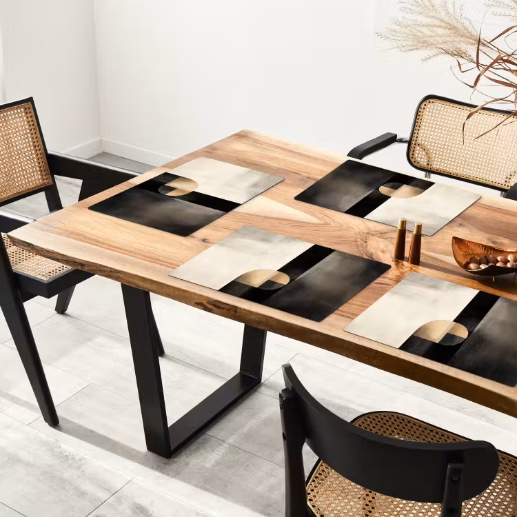 Sets de table en vinyle - Formes - Moderne - Noir — 4