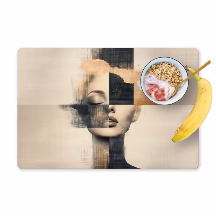 Sets de table en vinyle - Or - Femme - Rectangles — 1