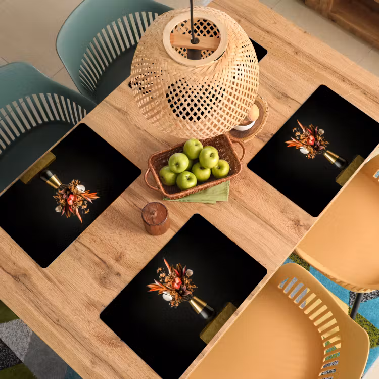 Sets de table en vinyle - Exotique - Bouquet - Vase - Or — 3