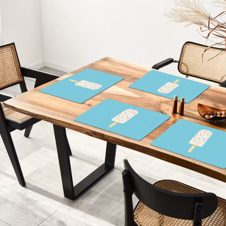 Sets de table - Glace - Bâton - Glaçons - Bleu clair — 4