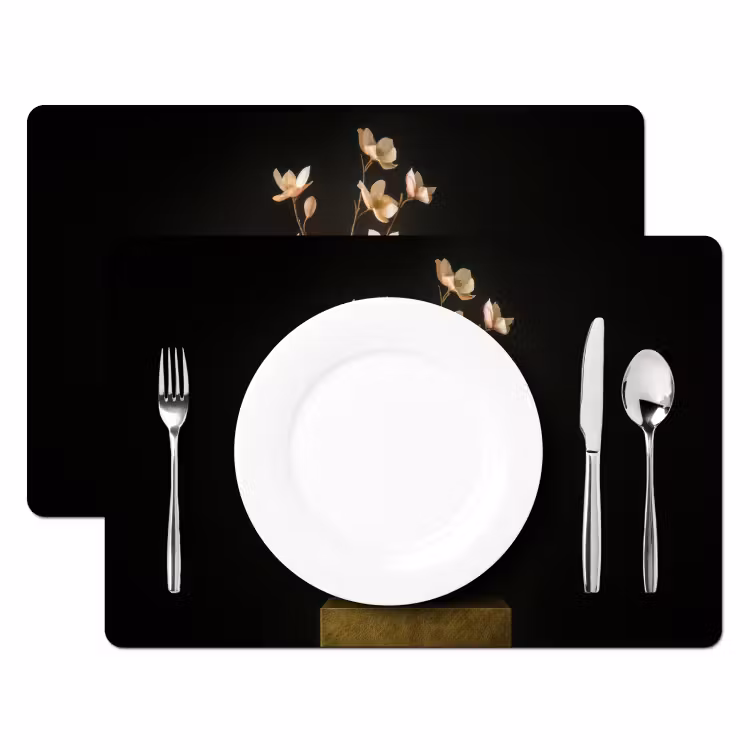 Sets de table en vinyle - Orné - Bouquet - Or - Vase — 2