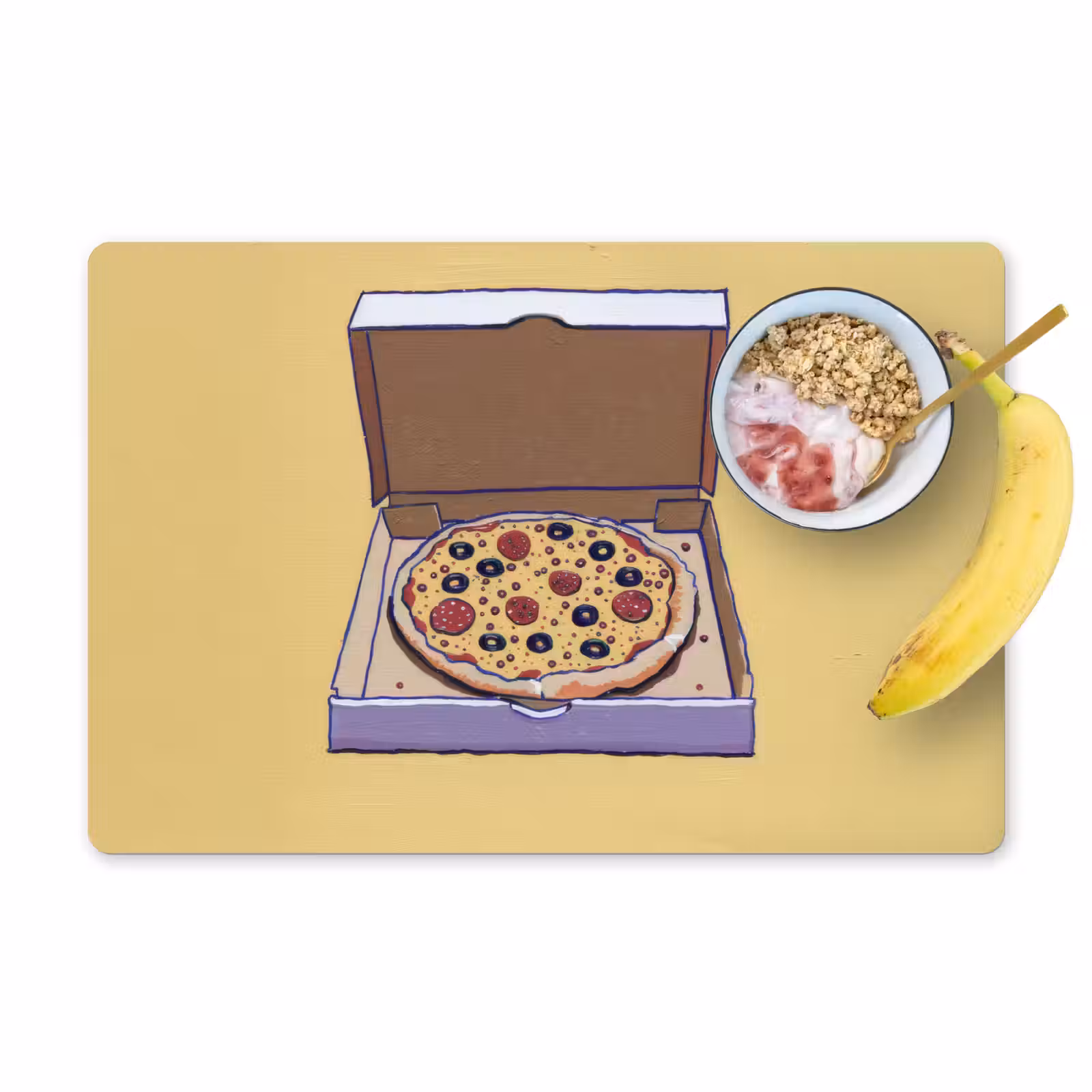 Sets de table - Pizza - Boîte - Salami - Illustration — 1
