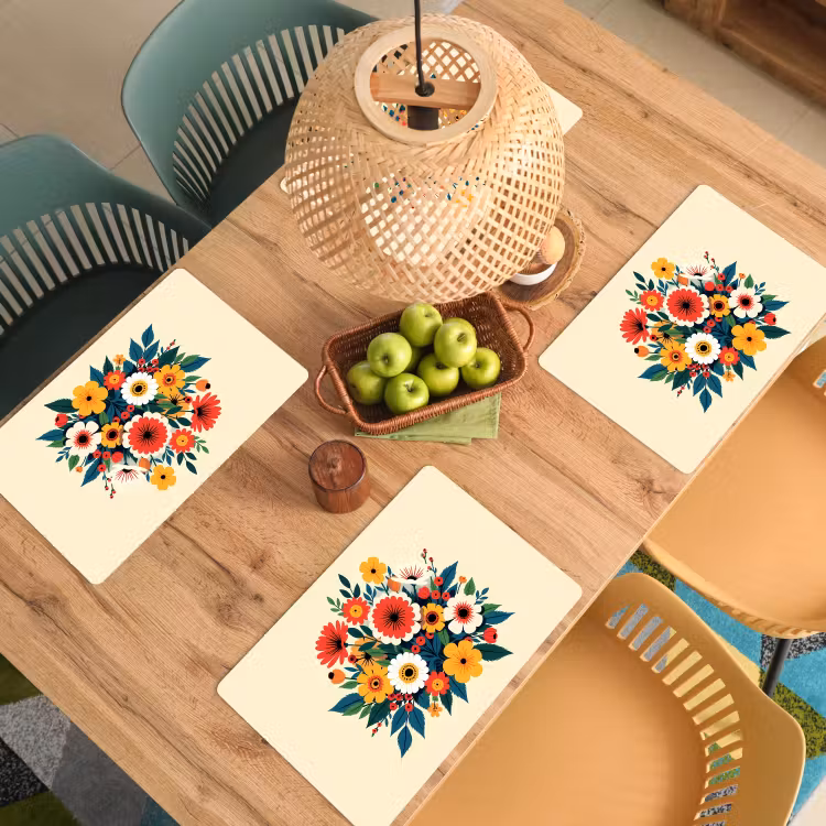 Sets de table - Bouquet - Feuilles - Illustration - Colorée — 3