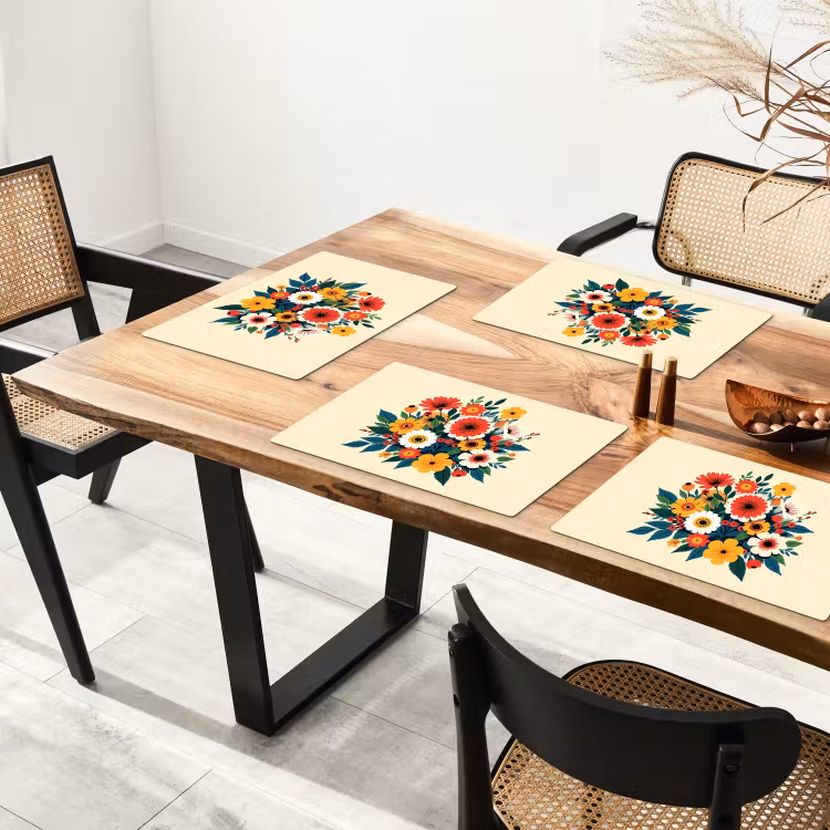 Sets de table - Bouquet - Feuilles - Illustration - Colorée — 4