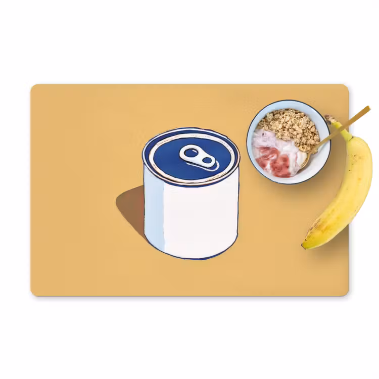 Sets de table - Etain - Minimaliste - Bleu - Illustration — 1