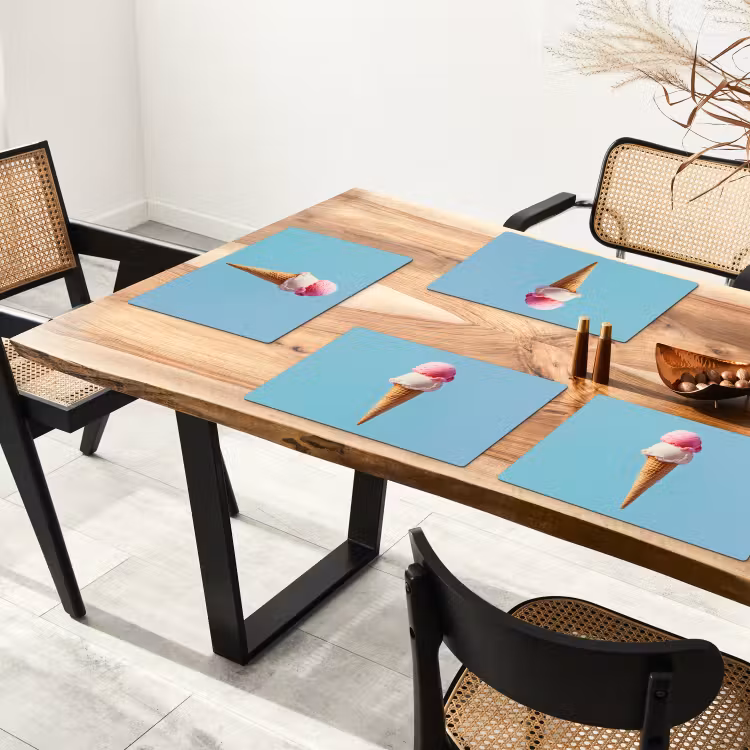 Sets de table - Pelle à glace - cône - Bleu — 4
