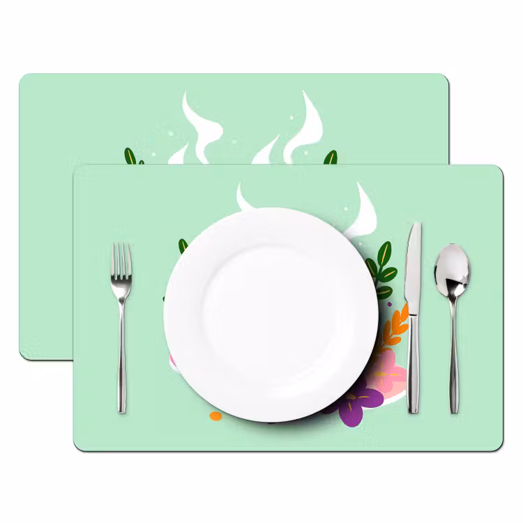 Sets de table - Thé - Illustration - Tasses - Fleurs — 2