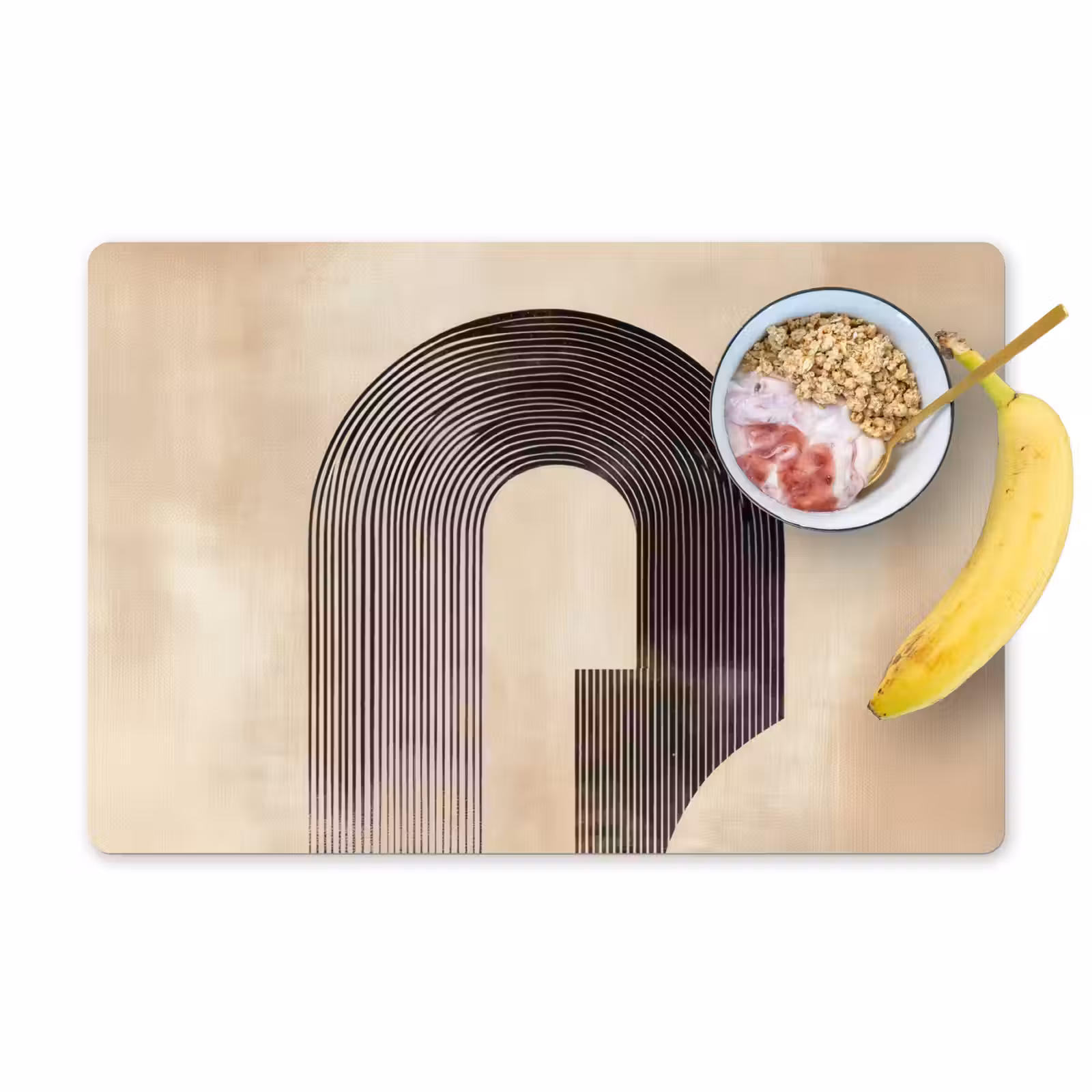 Sets de table en vinyle - Noeud - Rayures - Minimaliste - Noir — 1