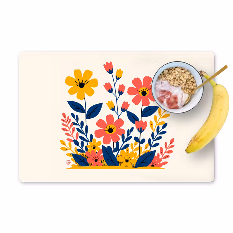 Sets de table - Illustration - Fleurs - Feuilles - Rose — 1